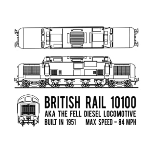 British Rail 10100 Fell Diesel Locomotive Train Blueprint Diagrams Gift T-Shirt