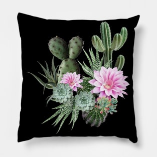 Cactus succulents plants watercolor flower Pillow