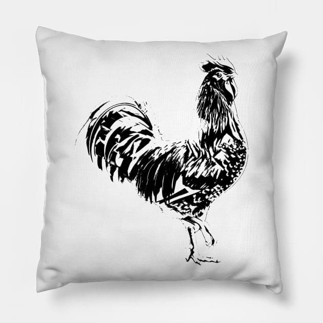 Rooster Pillow by Nimmersatt