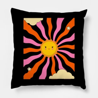 Smiley Sun - motivational inspirational cartoon Pillow