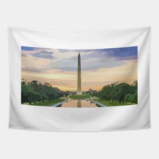 Washington Monument Abstract Painting Tapestry