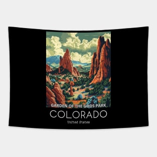 A Vintage Travel Illustration of the Garden of the Gods Park - Colorado - US Tapestry