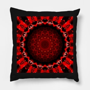 Ominous Red Kaleidoscope pattern (Seamless) 9 Pillow