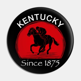 Kentucky Horse Racing Since 1875 Retro Derby Day Tee, Funny Derby Suit Kentucky Jockey Silhouette Design Pin