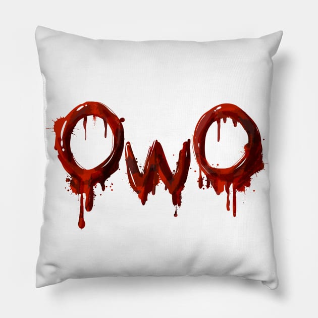 Bloody OwO Pillow by Astrayeah