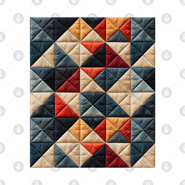 Vintage Geometric Patchwork Pattern by Ai Wanderer