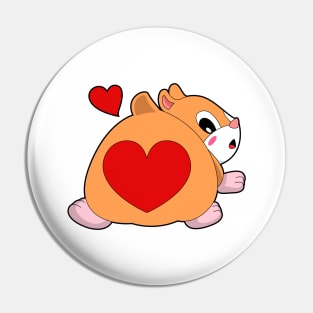 Hamster with Heart Pin