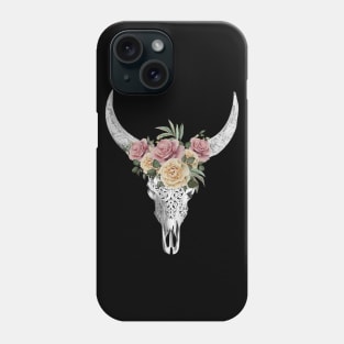 Cow skull floral 20 Phone Case