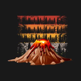 Volcano geology nature illustration motif T-Shirt