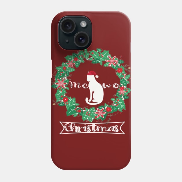 mewo christmas t-shirt. new year Phone Case by cloud