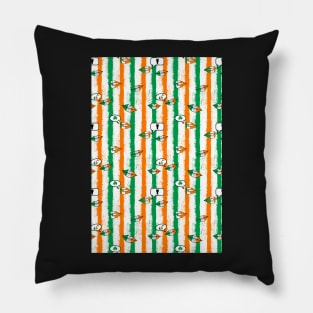 Irish lips splatter stripe Pillow