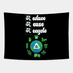 reduce, reuse, recycle happy funny  earth day 2024 Tapestry