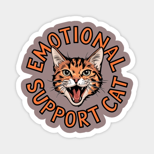 Emotional Support Cat Magnet by Pete the Cat Guy