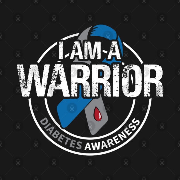 Am A Warrior Diabetes Awareness Ribbon by Shaniya Abernathy