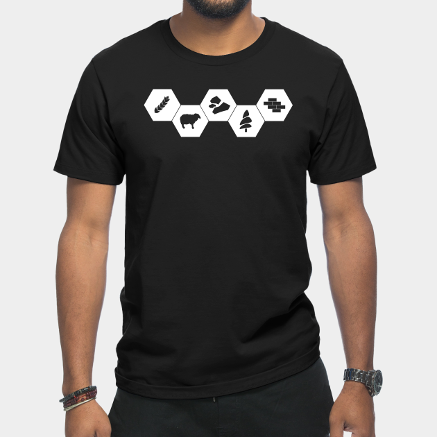 Settlers of Catan Minimalistic White - Settlers Of Catan - T-Shirt
