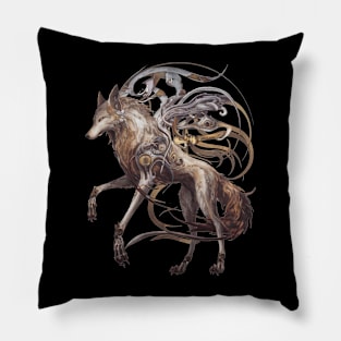 Cybernetic Spirit Wolf Pillow