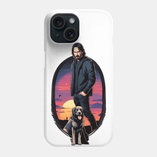 John Wick and His Trusty Dog Sunset Movie Phone Case