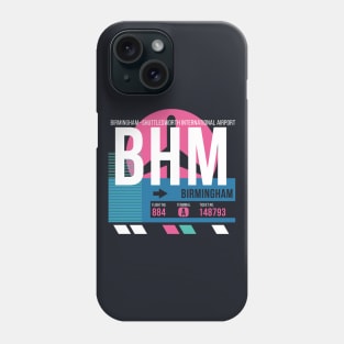 Birmingham (BHM) Alabama Airport // Sunset Baggage Tag Phone Case