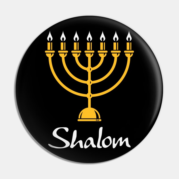 Shalom (Menorah / Judaism / 2C) Pin by MrFaulbaum