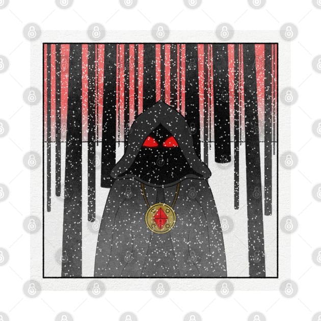 Cloaked Figure in a Dark Winter Forest by ColiasCorp.