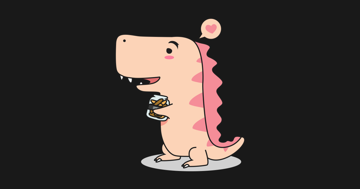 Cute Dinosaur Kawaii Cartoon Art - Dinosaur Lover - Crewneck Sweatshirt