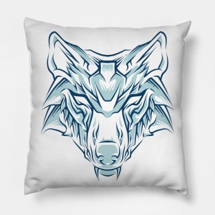 wolf head handdrawing Pillow