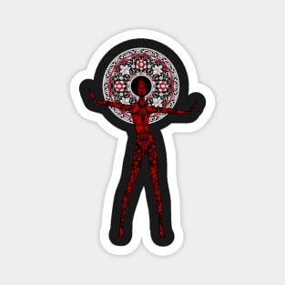 Alien Fashionista Red Black on Black Magnet