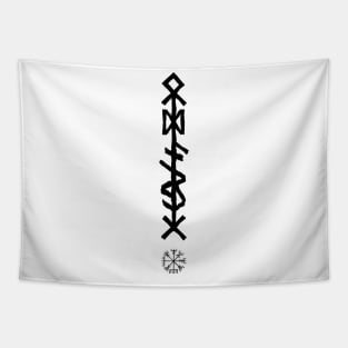 ODIN'S SPEAR - Black Bind Rune Design Tapestry