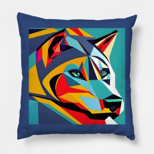 Pop Art Wolf Head Pillow