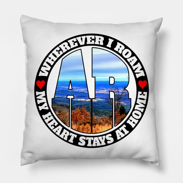 Heart Stays Home - Arkansas Pillow by DonDota