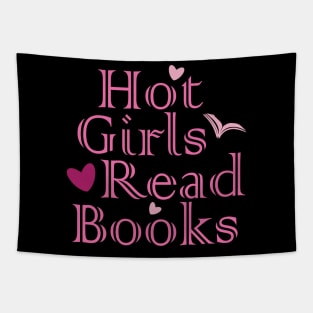 Hot Girls Read Books, pink Design Tapestry