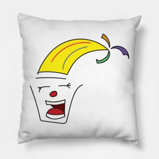 Hand drawn laughing clown Pillow