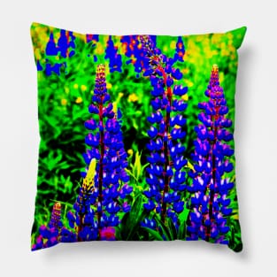 Texas Bluebonnet Wildflowers Pillow