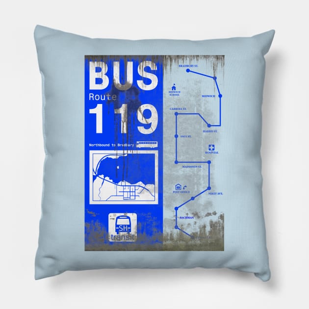 Dirty Bus Guide for Silent Hill. Pillow by Griffen