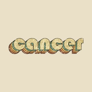 Cancer // Vintage Rainbow Typography Style // 70s T-Shirt