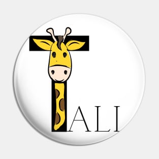 Tall Sign With Cute Giraffe Black Font Pin