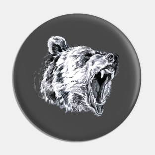 Roaring bear head Pin