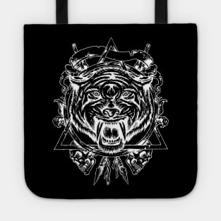 saber toothed tiger / cat vintage Tote