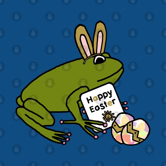 Happy Easter Bunny Ears Frog by ellenhenryart