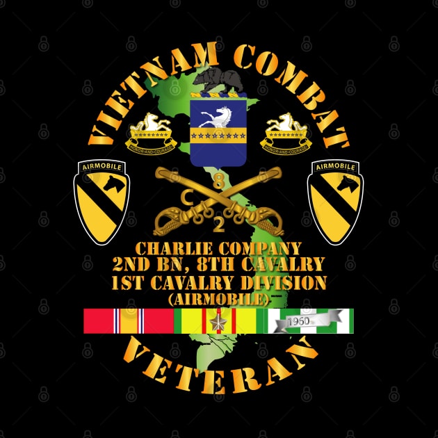 Vietnam Combat Cavalry Veteran w Charlie - 2nd Bn 8th Cav COA - 1st Cav Div SSI by twix123844