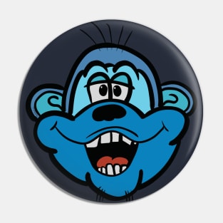 Monkey Head Blue Pin