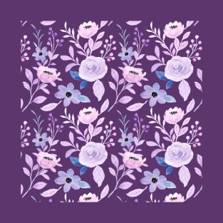 Soft Purple floral pattern T-Shirt