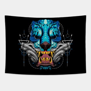 tiger angry Tapestry