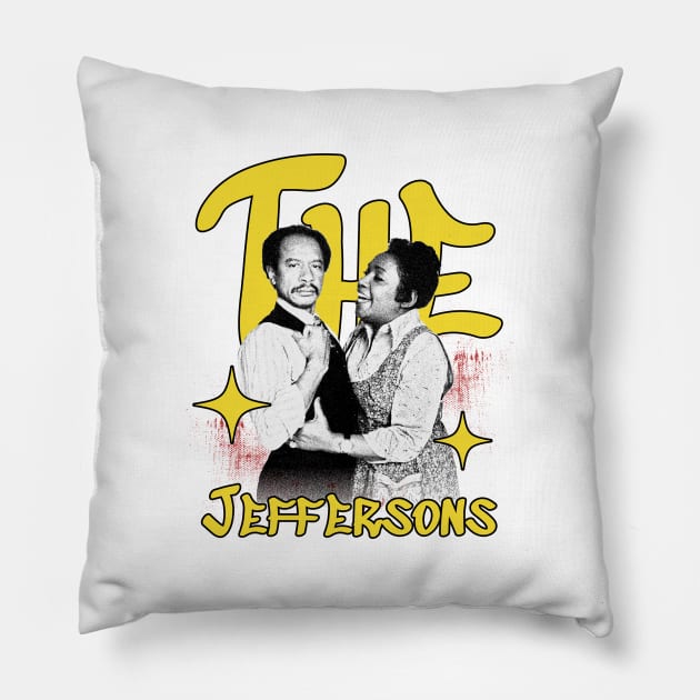 The Jeffersons 80s Tv Retro Pillow by Mandegraph