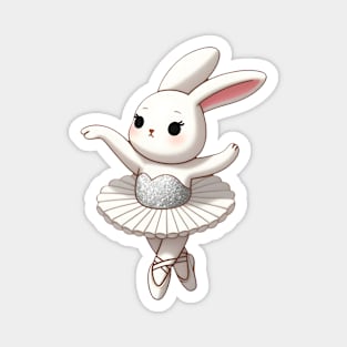 Adorable Ballerina Bunny in Sparkly Tutu Magnet