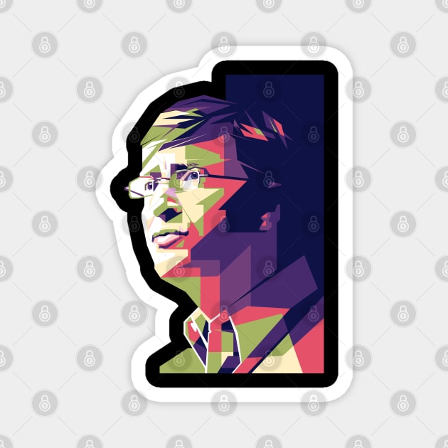 Bill Gates in pop art style wpap Magnet by Sterelax Studio