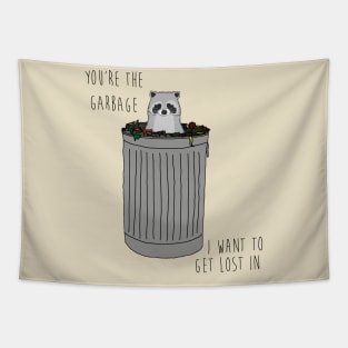 Funny card birthday any occasion card Raccoon garbage Tapestry