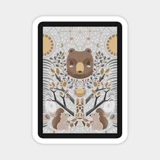 bear  and giraffe pattern Magnet