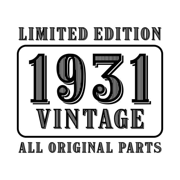 All original parts vintage 1931 limited edition birthday by colorsplash