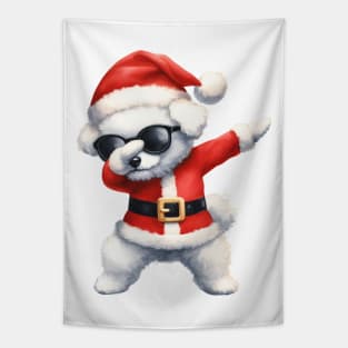 Christmas Bichon Frise Dog Dabbing Dance Tapestry